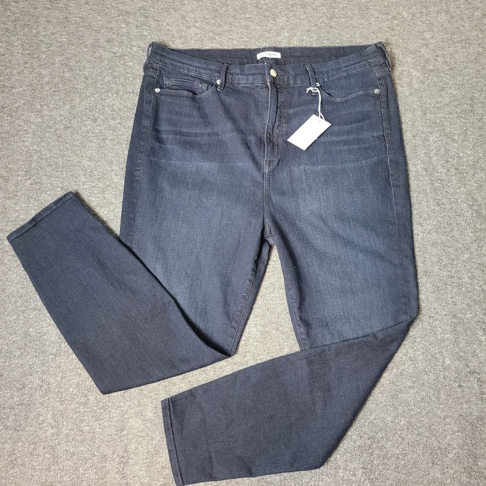 Good American Good Legs Jeans Womens Size 22× 29 Skinny Blue Denim Pockets Logo
